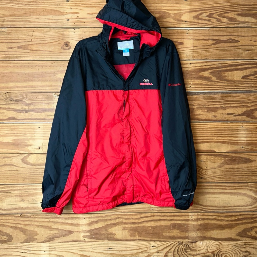 Columbia Black and Red Hooded Jacket